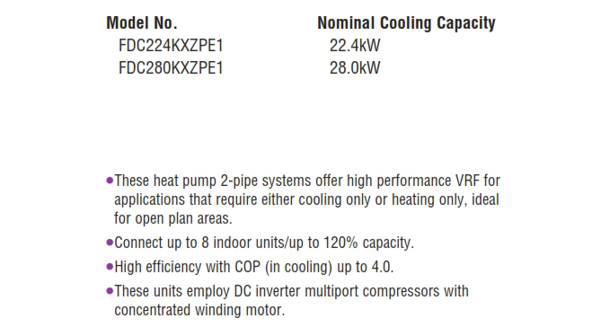 Heat pump systems 8, 10HP (22.4kW · 28.0kW)