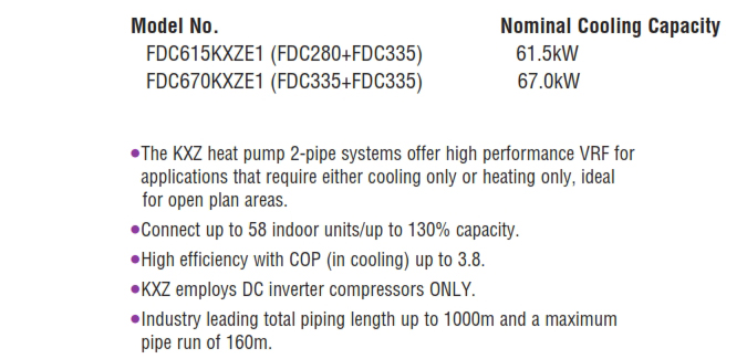 Heat pump combination systems 22, 24HP (61.5kW, 67.0kW)